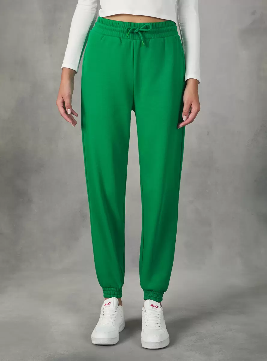 Plush Jogger Trousers Gn2 Green Medium Women Trousers - 1