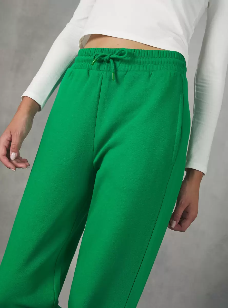 Plush Jogger Trousers Gn2 Green Medium Women Trousers - 2