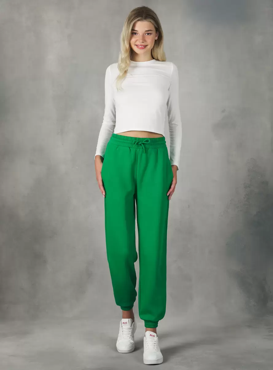 Plush Jogger Trousers Gn2 Green Medium Women Trousers
