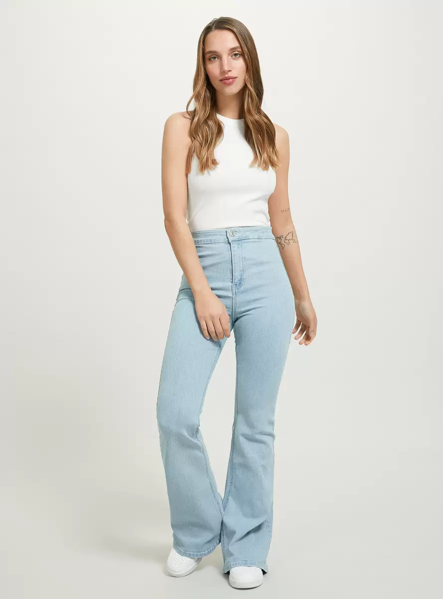 D006 Azure Jeans Jeggings Flare High Waist Women - 1
