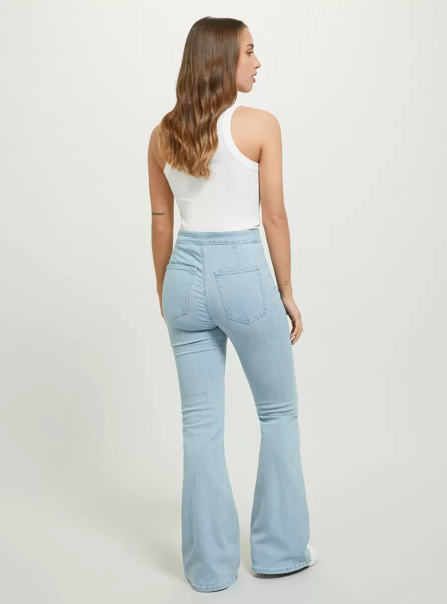 D006 Azure Jeans Jeggings Flare High Waist Women - 3