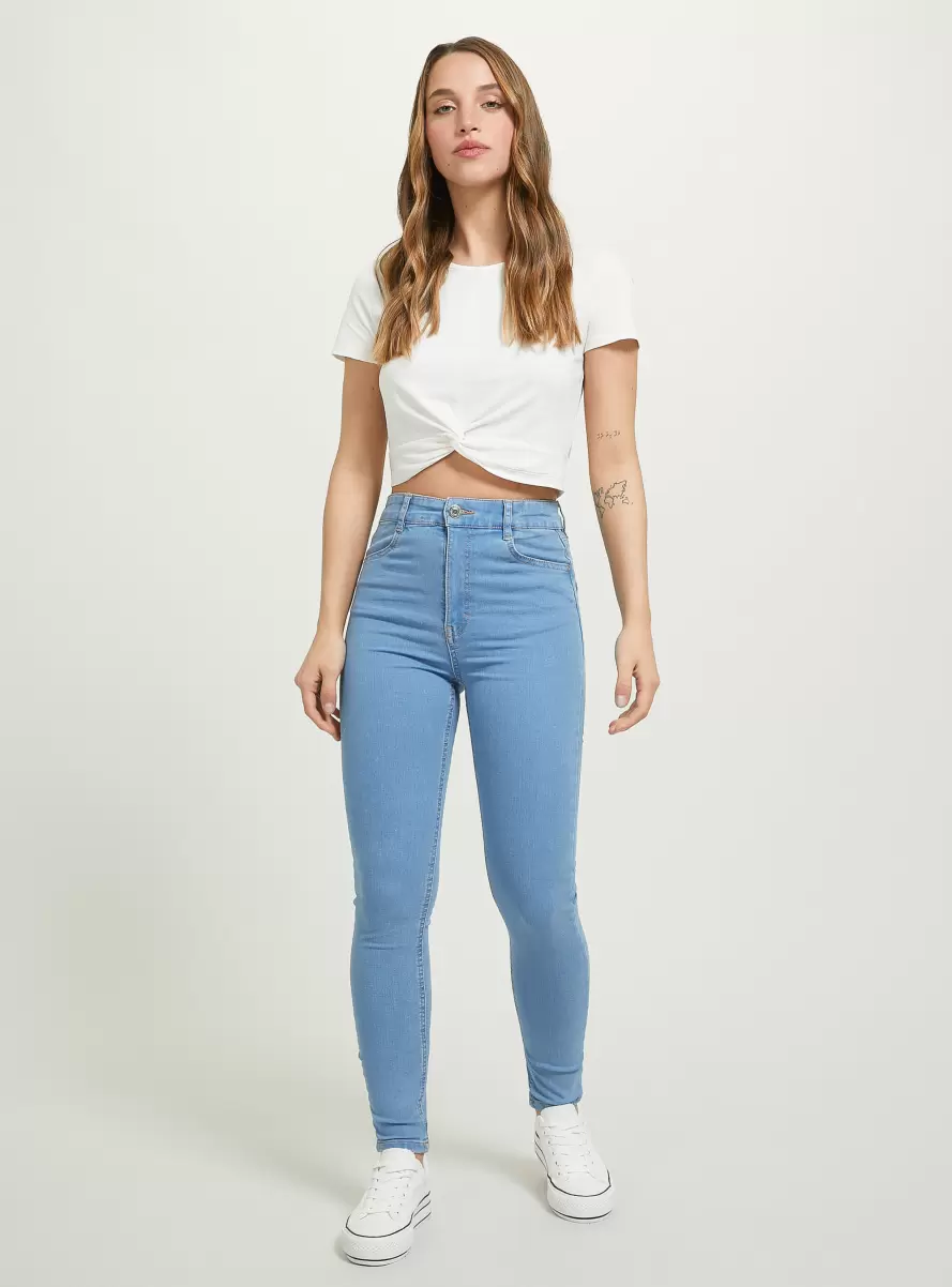 Women Skinny Fit High Waist Jeans D006 Azure Jeans - 1