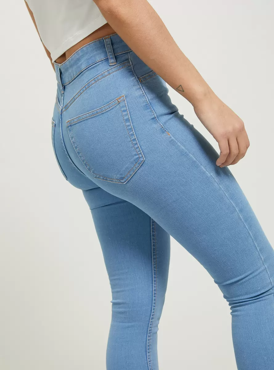 Women Skinny Fit High Waist Jeans D006 Azure Jeans - 2
