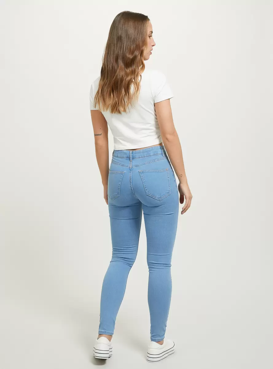 Women Skinny Fit High Waist Jeans D006 Azure Jeans - 3