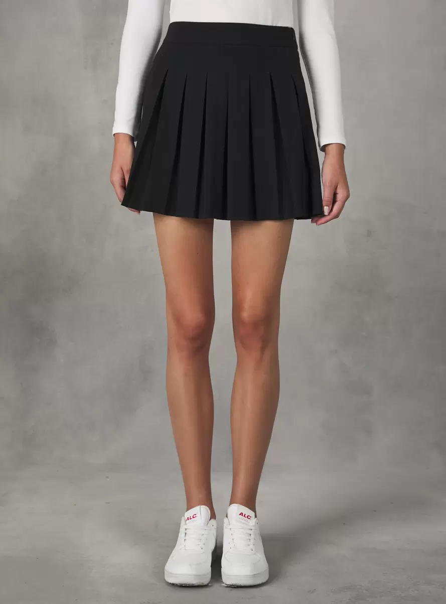 Women Bk1 Black Mini Skirt With Pleats Skirts And Shorts - 1