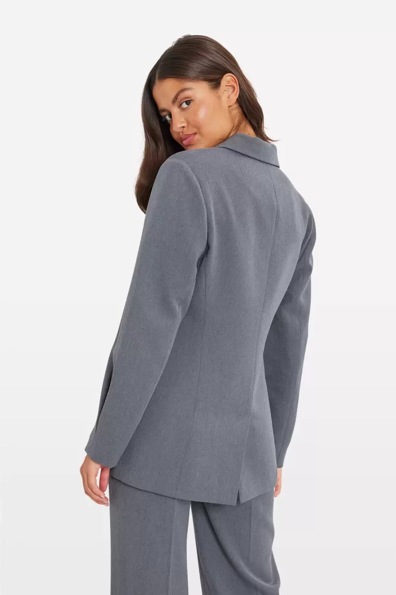 Jackets & Coats Women Enaugustine Blazer 7092 Mid Grey Mel Envii Solid - 2