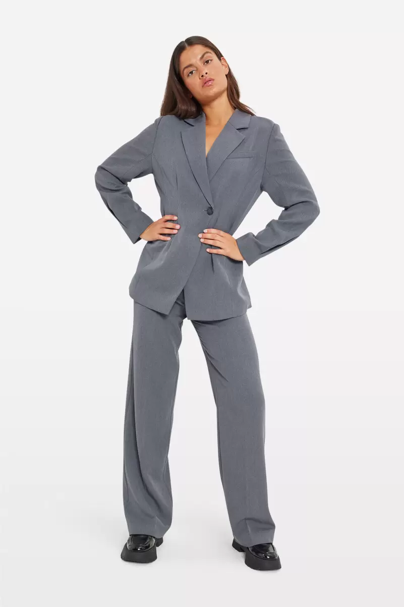 Jackets & Coats Women Enaugustine Blazer 7092 Mid Grey Mel Envii Solid - 3