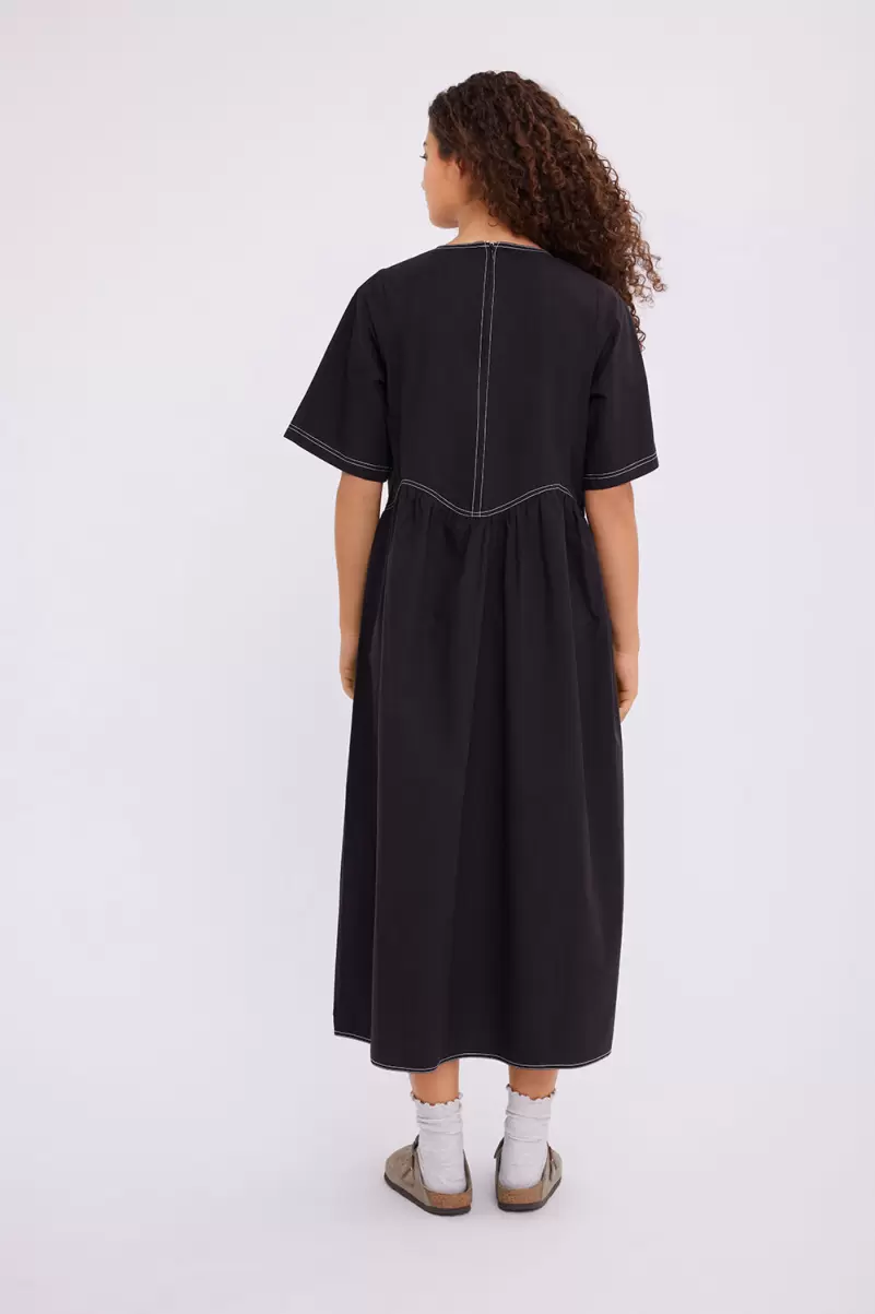 Envii Black Dresses Peaceful Enrope Ss Midi Dress 7038 Women - 1