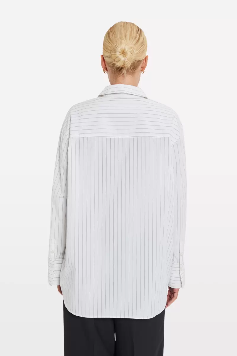 Women Blouses & Shirts Personalized Entube Ls Shirt 7119 Opal Gray Stripe Envii - 2