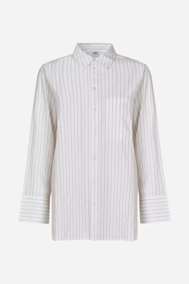 Women Blouses & Shirts Personalized Entube Ls Shirt 7119 Opal Gray Stripe Envii - 3
