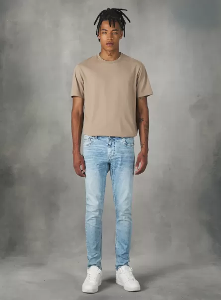 Men Super Skinny Jeans In Stretch Denim D006 Azure Denim Days