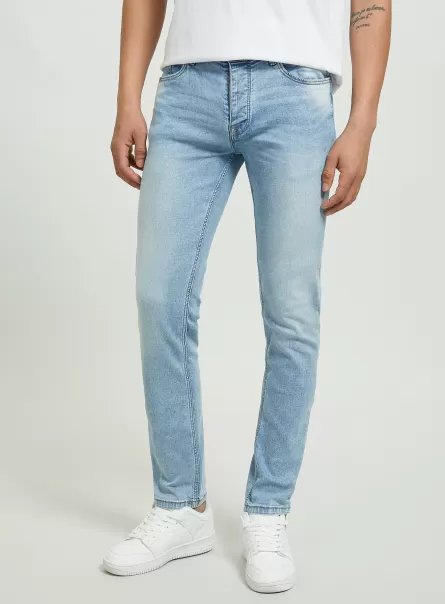 Men Skinny Fit Jeans In Stretch Denim Denim Days D006 Azure