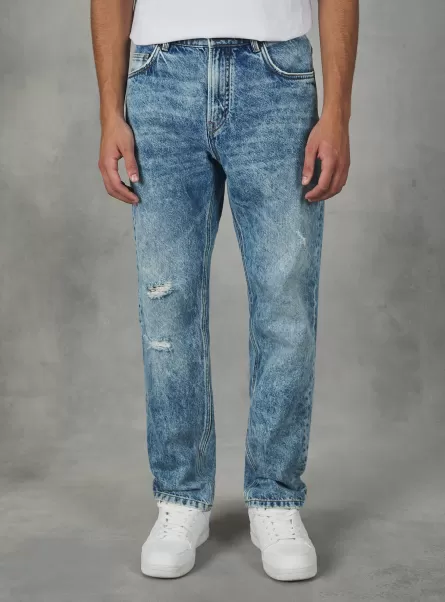 D003 Medium Blue Men Denim Days Straight Fit Cotton Jeans