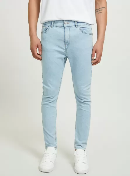 D007 Light Azure Super Skinny Fit Stretch Denim Jeans Men Denim Days