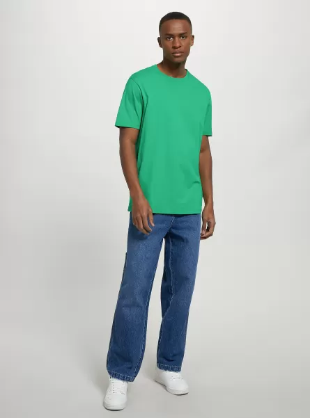 Men Cotton Crew-Neck T-Shirt Gn2 Green Medium T-Shirt
