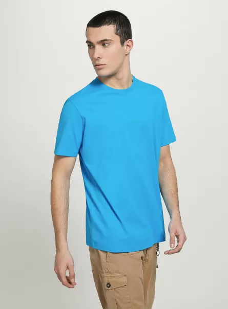 Cotton Crew-Neck T-Shirt Men T-Shirt Az2 Azzurre Medium