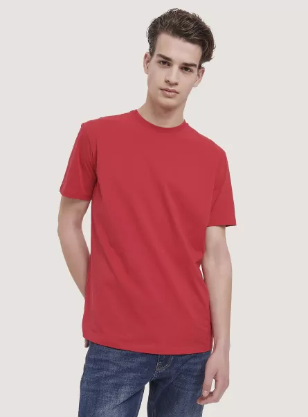 Men T-Shirt Basic Cotton T-Shirt C3376 Red