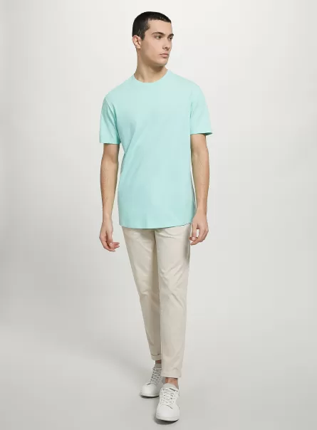 Men Ga3 Aqua Green Light T-Shirt Cotton Crew-Neck T-Shirt