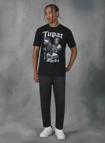 Tupac / Alcott T-Shirt T-Shirt Bk1 Black Men