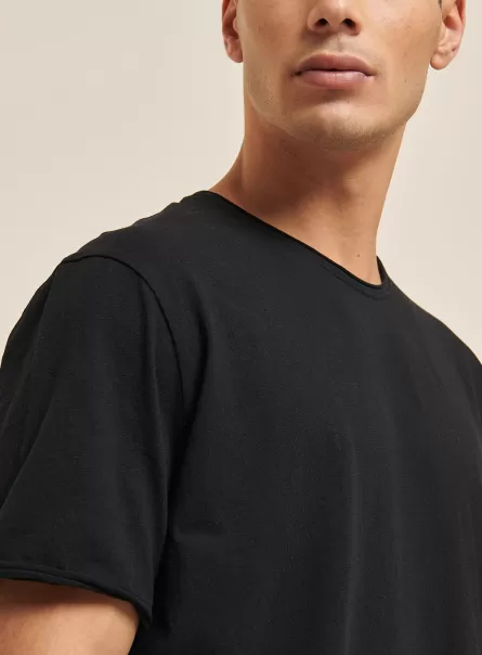 T-Shirt Black Basic Plain Cotton T-Shirt Men