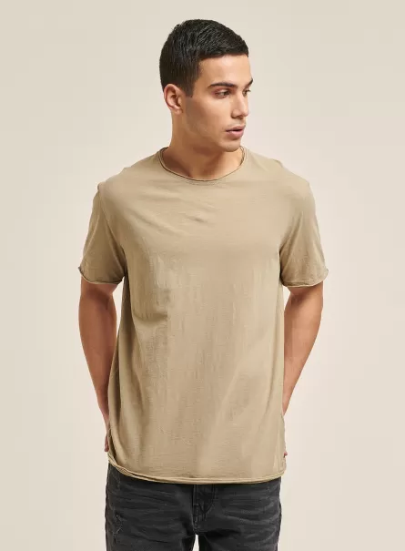Basic Plain Cotton T-Shirt Men T-Shirt C1150 Sand