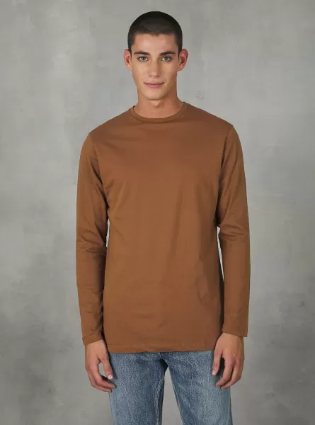 T-Shirt Bg3 Beige Light Long-Sleeved Cotton T-Shirt Men