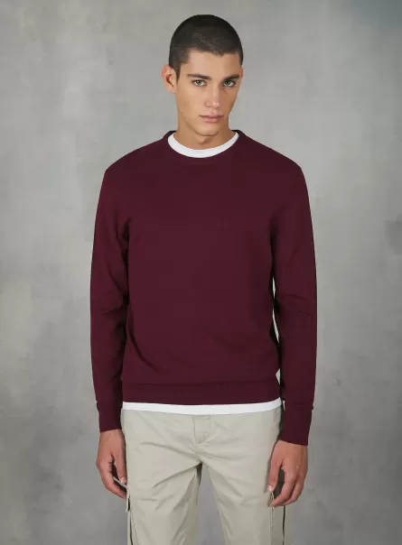 Men Bo2 Bordeaux Medium Round-Neck Pullover Made Of Sustainable Viscose Ecovero Sweaters
