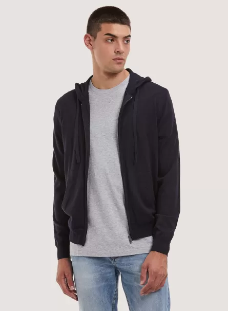 Pullover Cardigan With Hood Na1 Navy Dark Sweaters Men