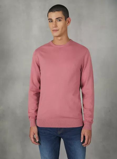Sweaters Pk2 Pink Medium Men Round-Neck Pullover Made Of Sustainable Viscose Ecovero
