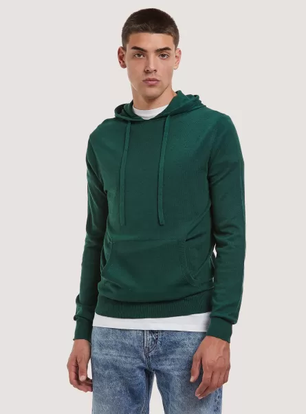 Gn1 Green Dark Men Sweaters Hooded Pullover