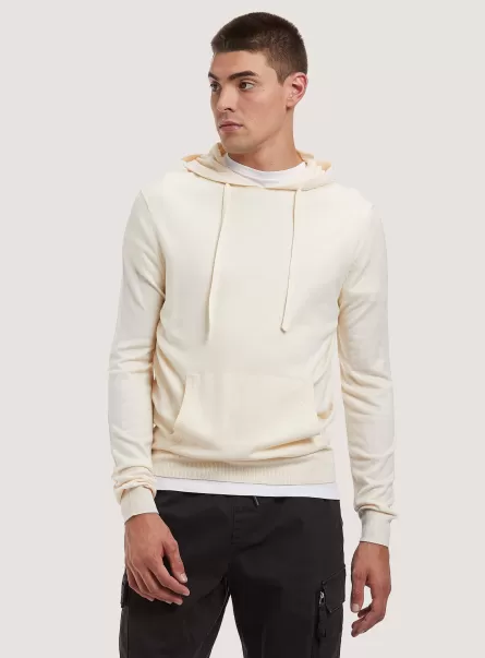 Men Wh1 Off White Hooded Pullover Sweaters