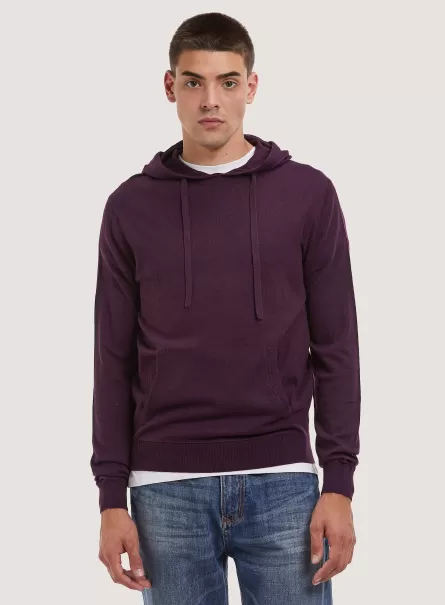 Sweaters Vi1 Violet Dark Hooded Pullover Men