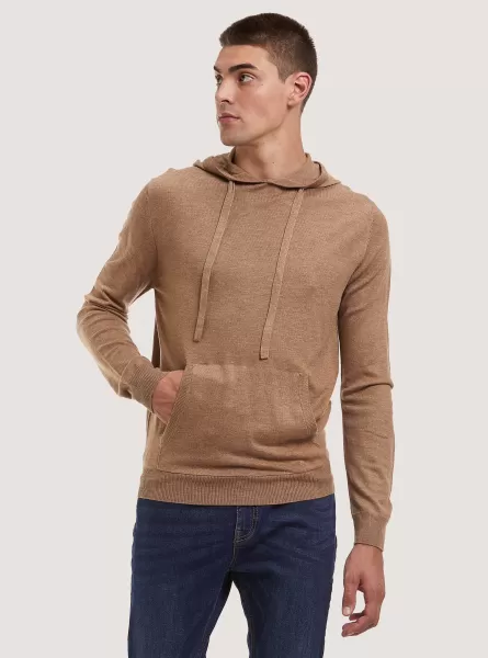 Mbg3 Beige Mel Light Men Hooded Pullover Sweaters