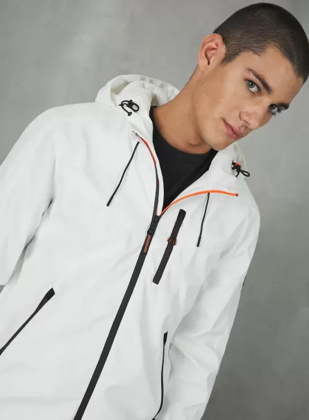 Jackets Wh1 Off White Men Windproof Hooded Bomber Jacket