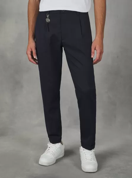 Na2 Navy Medium Classic Slim Fit Trousers Trousers Men