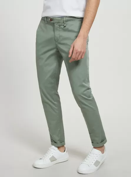 Stretch Cotton Twill Chinos Men Ky3 Kaky Light Trousers