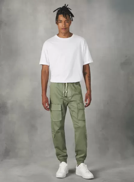 Trousers Men Jogger Trousers With Large Pockets Ky3 Kaky Light