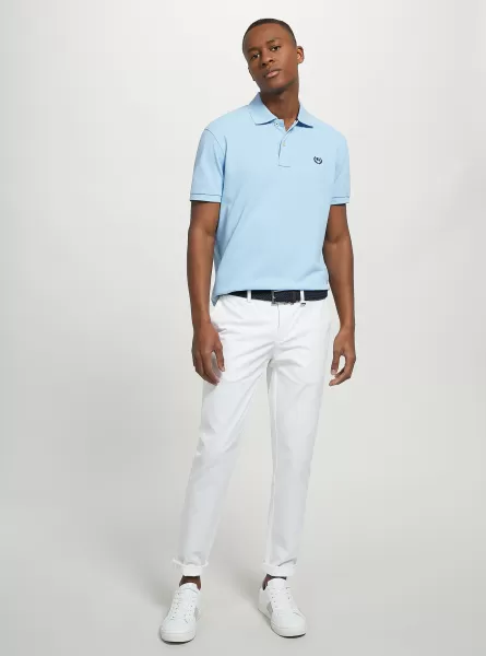 Polo Az3 Azurre Light Cotton Piqué Polo Shirt With Embroidery Men