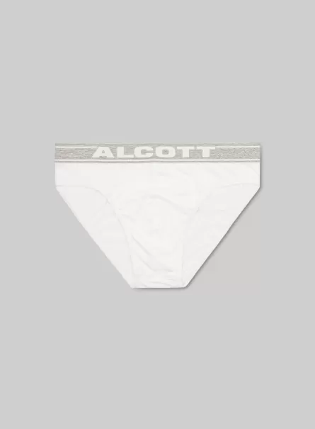 Stretch Cotton Briefs With Logo Wh1 Off White Underwear Men