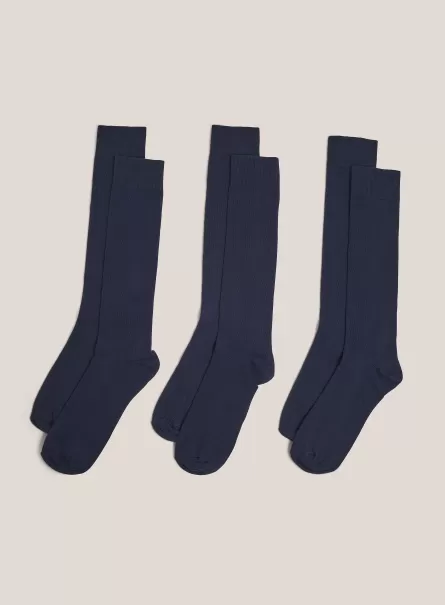 Underwear Men Na1 Navy Dark Set Of 3 Plain, Calf-High Socks