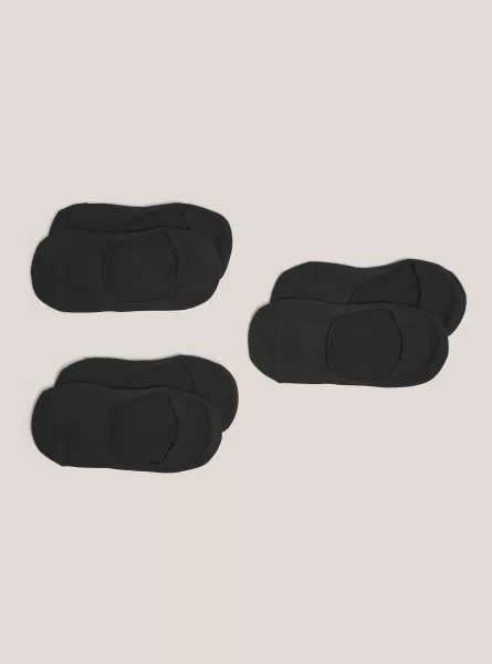 Underwear Men Set 3 Pairs Of Footsies Socks Bk1 Black