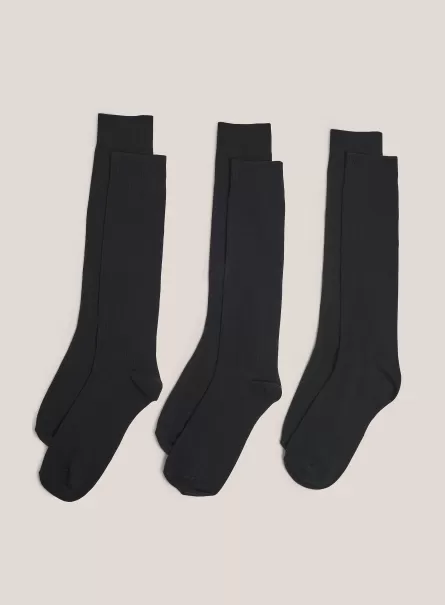 Set Of 3 Plain Coloured Socks Bk1 Black Men Underwear