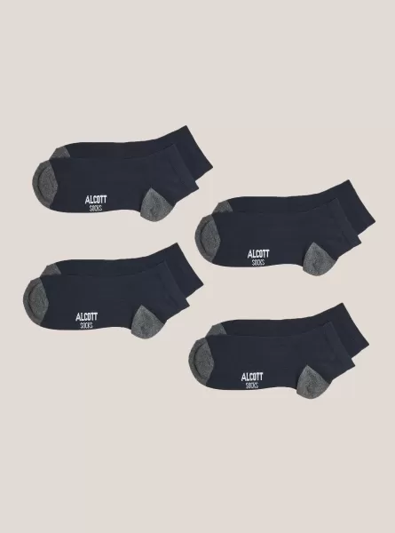 Na1 Navy Dark Men Underwear Set Of 4 Pairs Of Socks With Contrasting Details