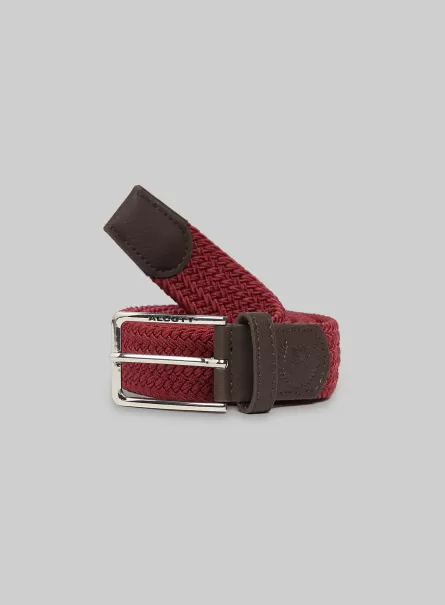 Bo2 Bordeaux Medium Men Belts Cintura Intrecciata