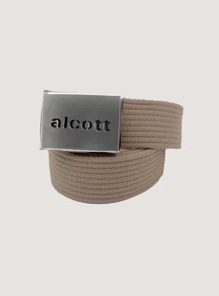 Braided Belt With Logo Men Belts Bg2 Beige Medium