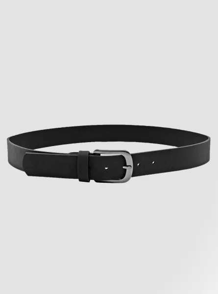 Basic Leather-Effect Belt Men Bk1 Black Belts