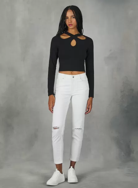 D099 White Women Denim Days Skinny Jeans With Push-Up Effect