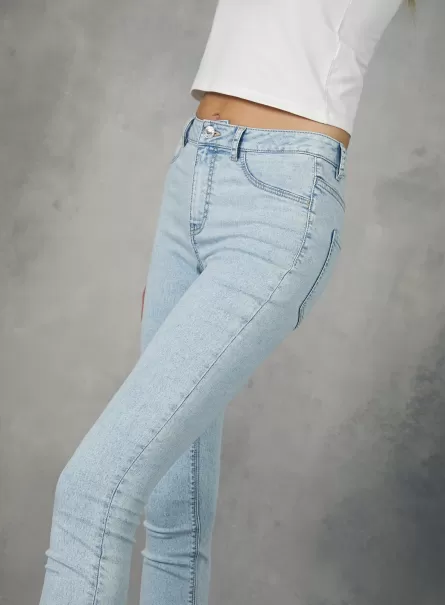 High-Waisted Super Skinny Jeans In Stretch Denim D007 Light Azure Women Denim Days