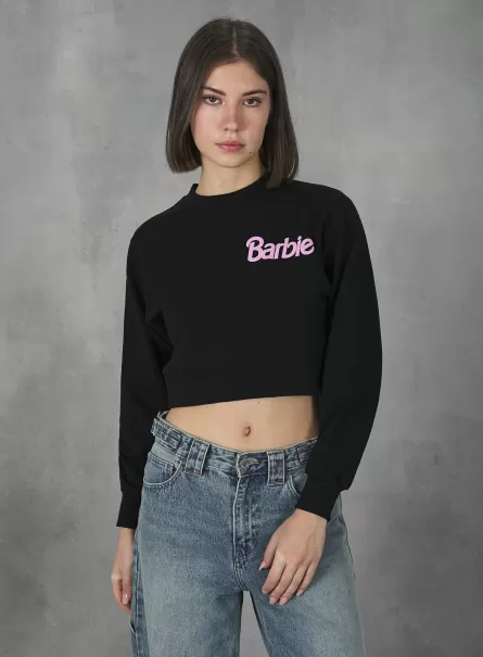 Women Bk1 Black T-Shirt Barbie / Alcott Cropped Sweatshirt