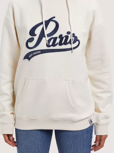 Sweatshirt With Paris Patch And Hood Wh1 Off White Sweatshirts Women